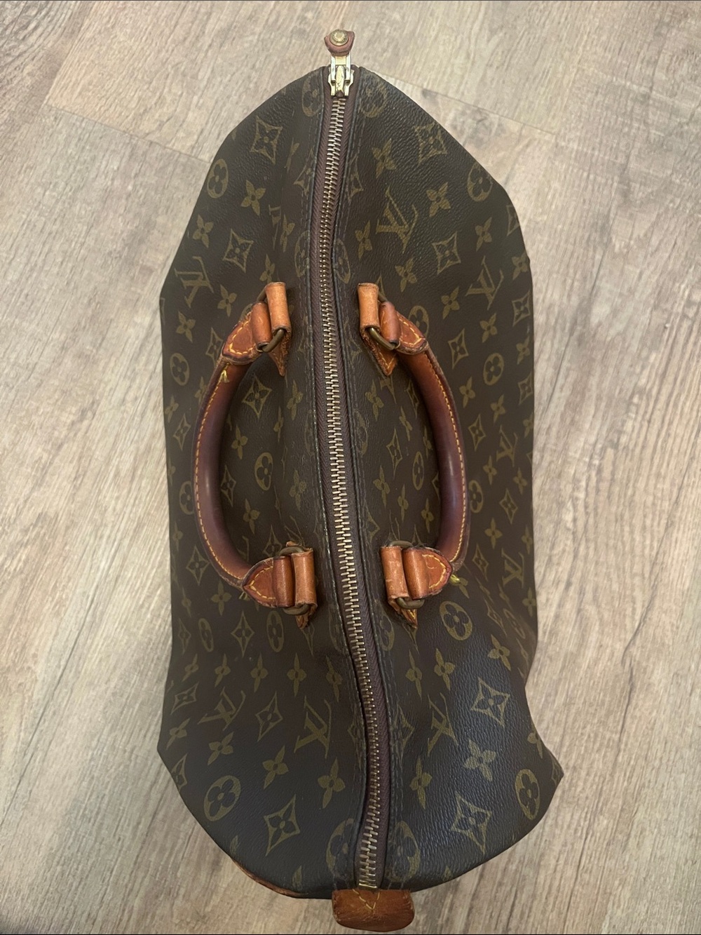 Louis Vuitton Speedy Monogram Canvas Travel Bag in Brown and Tan - Picture 12 of 16